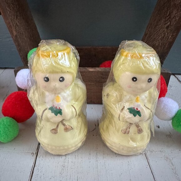 Vintage Christmas Angel Candle Pair Xmas Candles Christmas Decor - Picture 2 of 6